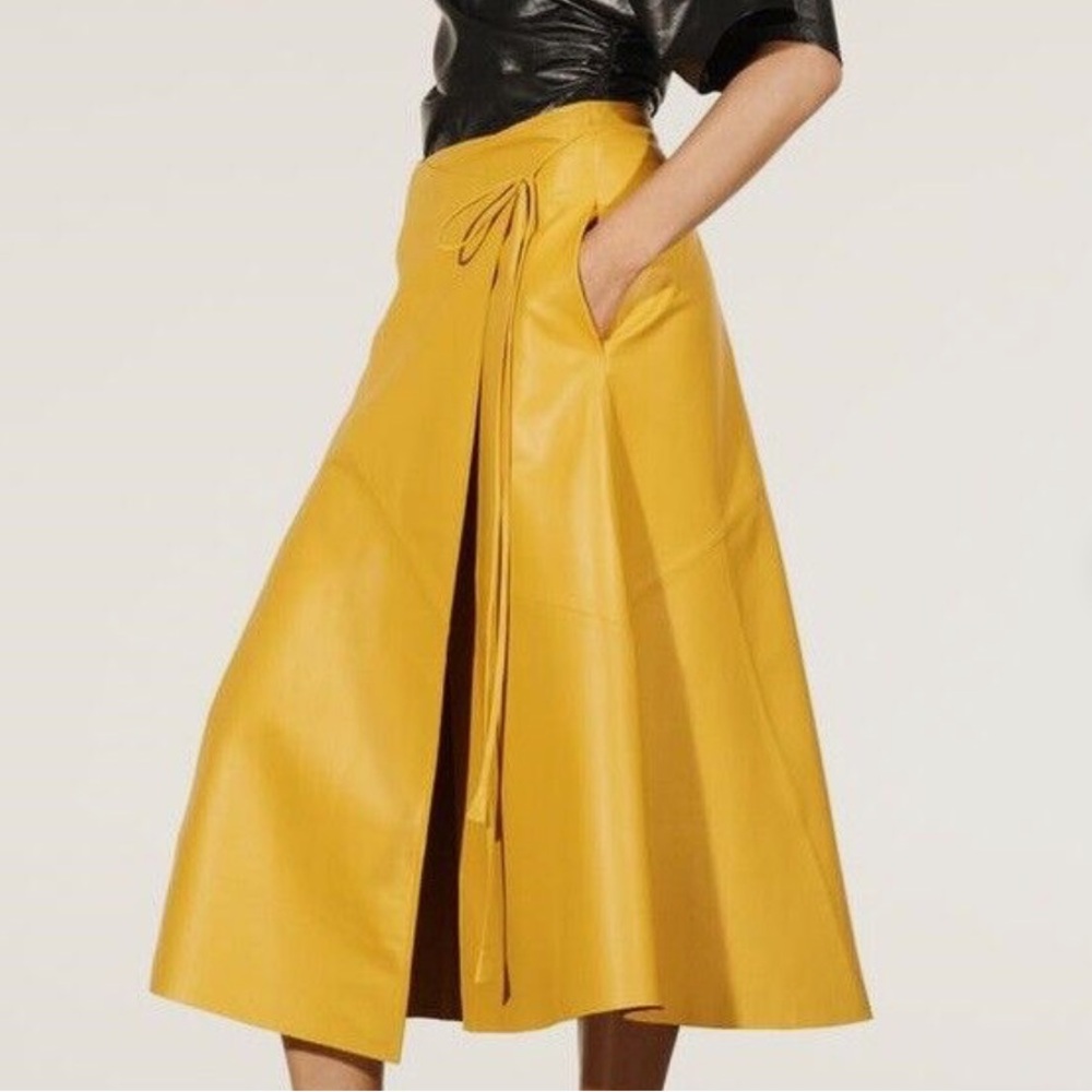 Zara Leather Wrap Skirt